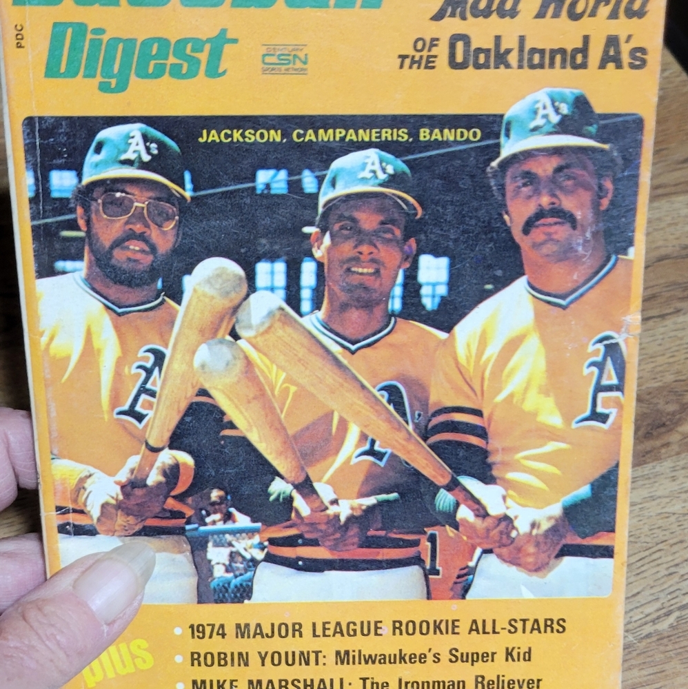 Vintage Baseball Magazine with Oakland Athletics Cover 1974